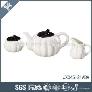 Conjunto de tetera de 1200ML de 3pcs juego de té de porcelana de gracia personalizado resistente a los ácidos